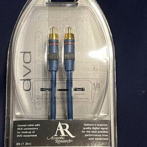 Acoustic Research High Quality Digital Audio Coaxial Cable 6 Ft. For DVD